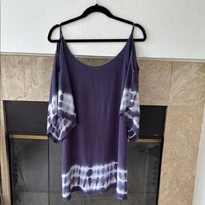 Elegant Women's Purple Tie-Dye Tunic